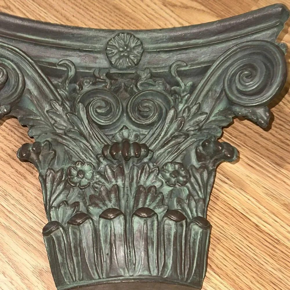 Universal Statuary Corinthian Wall Plaque Shelf Gothic Decor  Faux Bronze